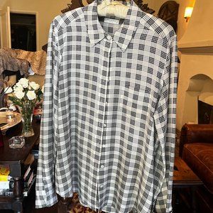 EQUIPMENT 100% Silk Gingham Button Down Blouse